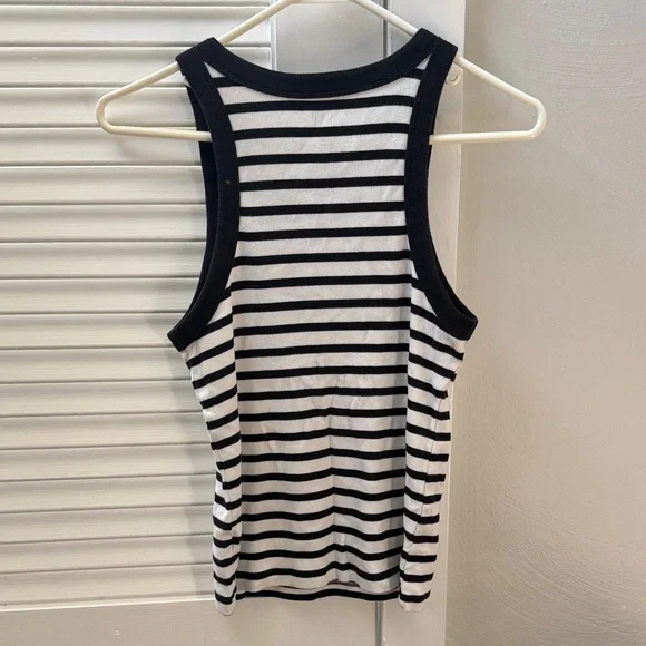 GAP Black & White Striped Ribbed Tank - Picture 3 of 3